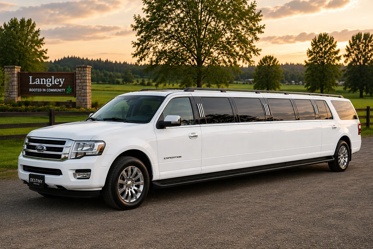 White Ford Expedition stretch SUV limousine